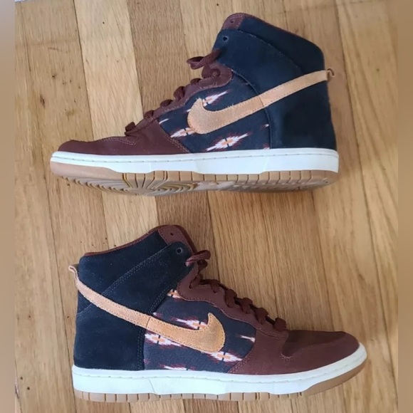 Nike Dunk High Skinny RARE SAMPLE Women Size 7 Aztec Pack in Oxen Brown/Marakesh - Picture 6 of 11